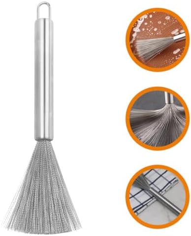 Kichvoe Pan Scrubber with Long Handle for Pots and Cast Iron