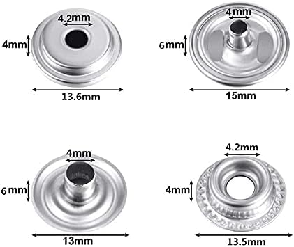 200 Pieces Stainless Steel Snap Fastener Kit for Marine and DIY Use