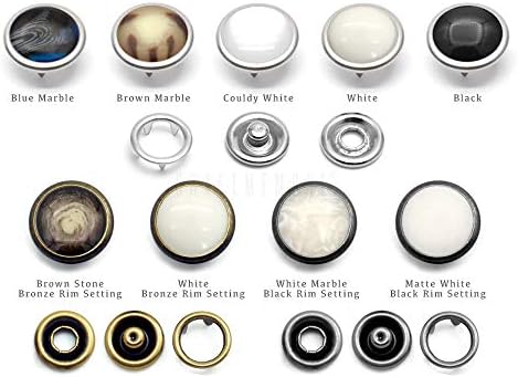 CRAFTMEMORE 20 Sets 12mm Pearl Snaps Fasteners
