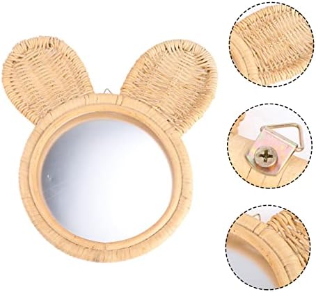 PLAFOPE 1Pc Woven Rattan Wall Mirror Beige