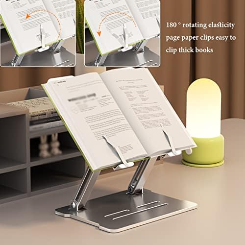 UHRLGHS Foldable Cookbook Stand with Retractable Clips