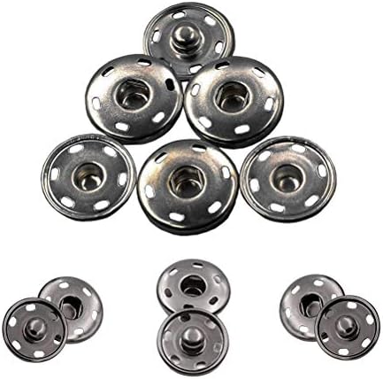 Hoomtry 50 Sets Metal Snap Buttons 34 19mm Gun Black