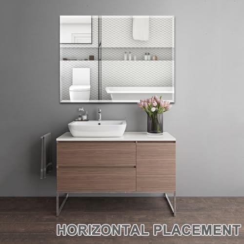 LTSRLL Frameless Wall Mirror 50x70cm Clear 40x60cm
