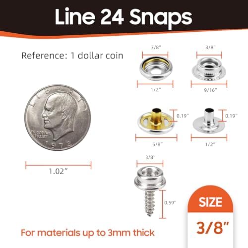 HAPDEN 350 Pcs Marine Grade Snap Fasteners Kit 1