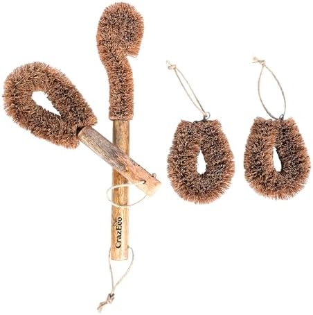CrazEco Coir Cleaning Brush Set of 4