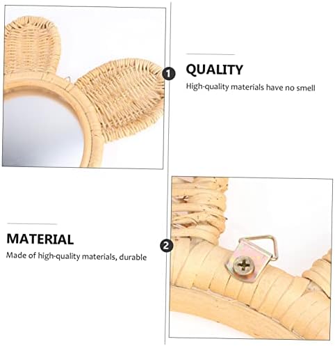 PLAFOPE 1Pc Woven Rattan Wall Mirror Beige
