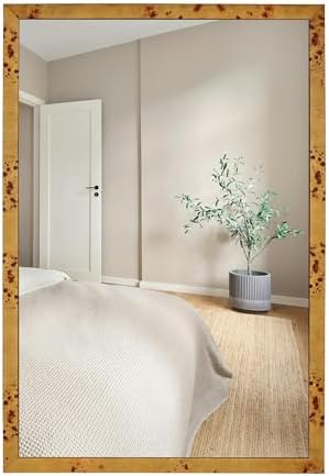Rustic 30x40 Inch Wooden Framed Bathroom Mirror