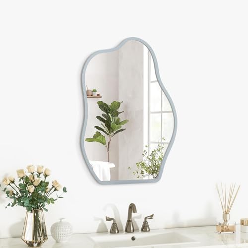 Asymmetrical Wooden Wall Mirror 16x12