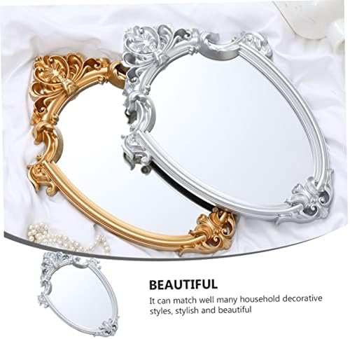 NOLITOY Elegant Embossed Mirror Wall-Mounted Vanity Mirror Luxury Antique Framed