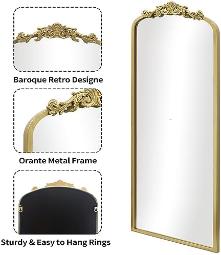 AIXI HOME Traditional Gold Arch Full Wall Mirror 28x50 Inch