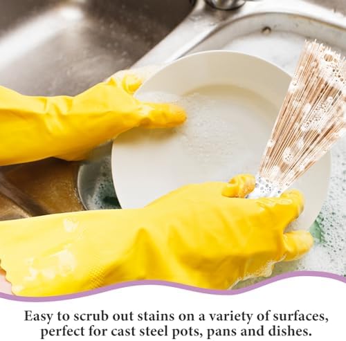 Luxshiny 2pcs Bamboo Cleaning Brush for Kitchen and Home Use