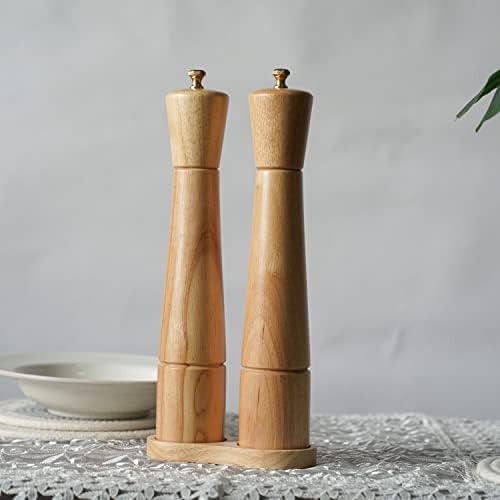 DeroTeno Salt Pepper Mill Set with Tray