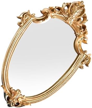 CORHAD Chic Embossed Wall Mirror with Gold Frame