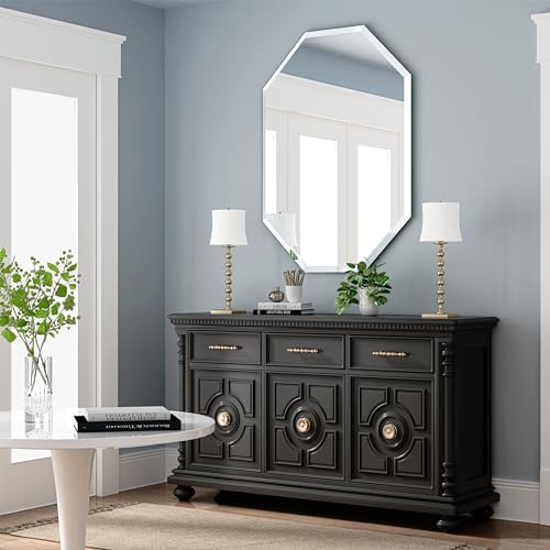 Silver Frameless Bathroom Mirror 28x40 Rectangle