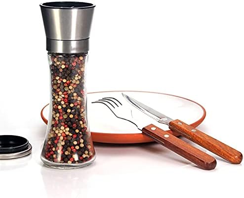 JAJKAFCL Pepper Salt Grinder Set of 2 Adjustable Coarseness