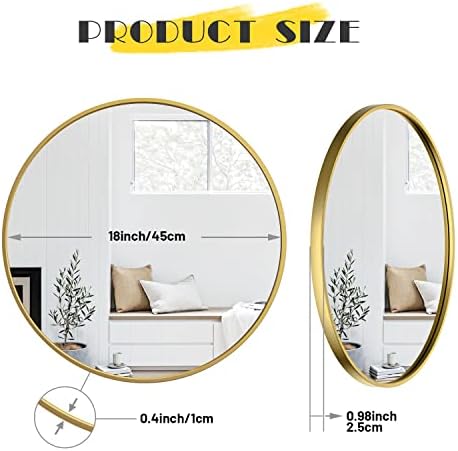 Gold Circle Mirror 18 Inch Round Wall Mirror