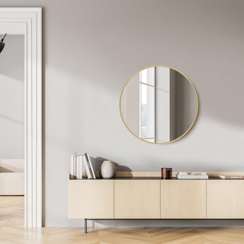 Brushed Aluminum Vanity Mirror with Shatterproof Glass