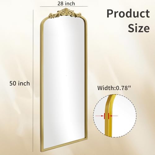 AIXI HOME Traditional Gold Arch Full Wall Mirror 28x50 Inch