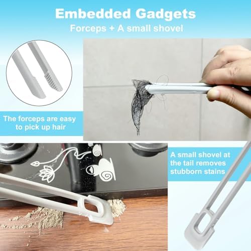 HOAPAVI 2 Pcs Stiff Bristle Crevice Cleaning Brush