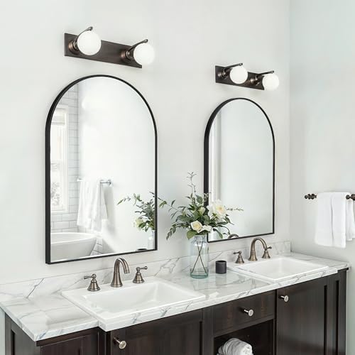 ZenStyle 24x36 Arch Bathroom Mirror with Metal Frame