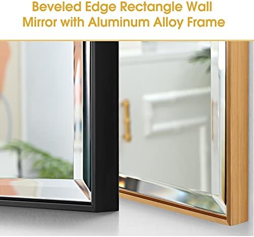 20x40 Inch Black Beveled Mirror for Bathroom 1