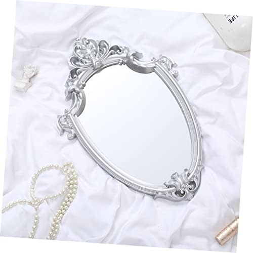 NOLITOY Elegant Embossed Mirror Wall-Mounted Vanity Mirror Luxury Antique Framed
