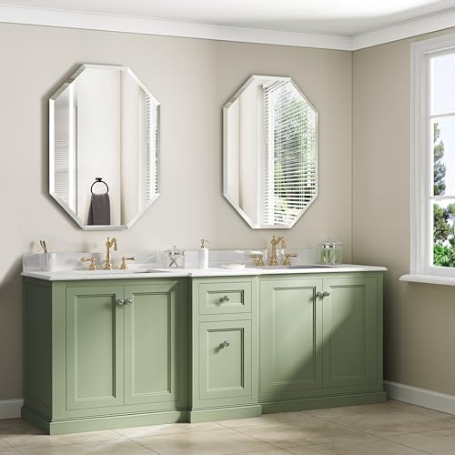 Silver Frameless Bathroom Mirror 28x40 Rectangle