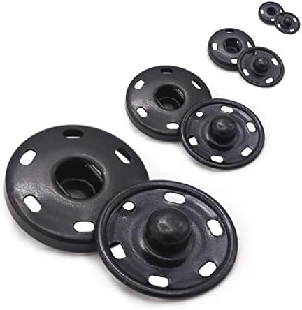 Enosea 55 Sets Sew-on Snap Buttons 4 Sizes Metal Fasteners