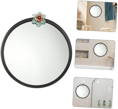Unomor Nordic Wall Mounted Iron Mirror with Floral Design