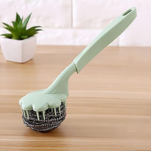 Long Handle Steel Wire Ball Brush for Kitchen Cleaning 1