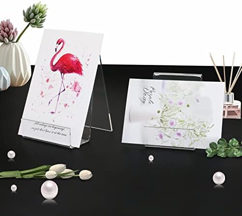 Trophable 4 Pack Clear Acrylic Book Stand for Books Magazines Tablets