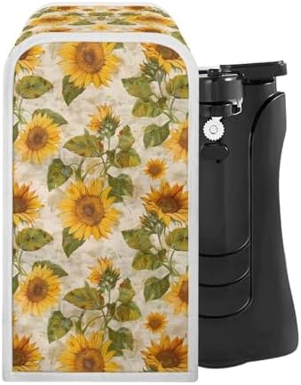 NETILGEN Can Opener Dust Cover with Retro Sunflower Leaf Design 1