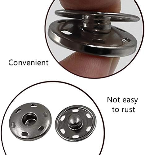 Hoomtry 50 Sets Metal Snap Buttons 34 19mm Gun Black