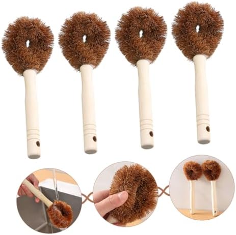 TOBBOMEY Coir Dish Scrub Brush for Pots and Pans 1