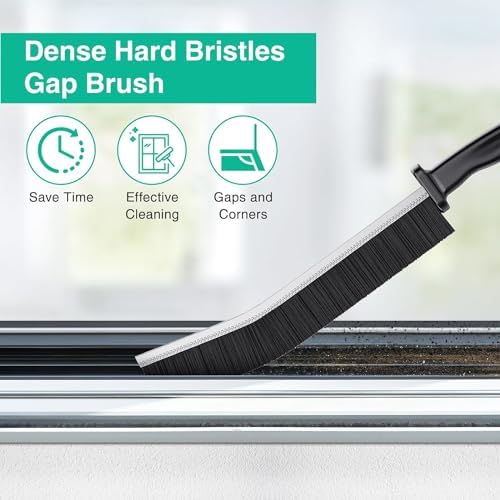 Hard Bristle Crevice Cleaning Brush 2 Pack Black