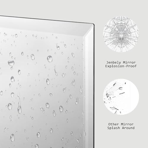 16x20 Frameless Beveled Mirror for Bathroom and Entryway