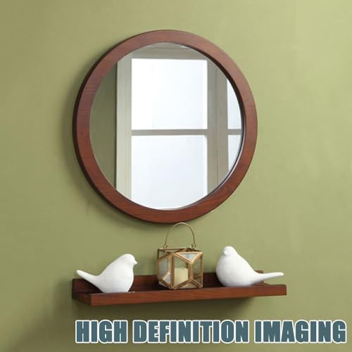 LTSRLL 50cm Wooden Framed Round Mirror
