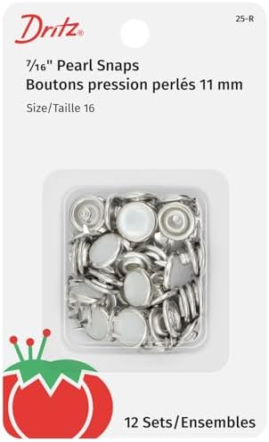Dritz Pearl Snap Fasteners Size 16 12-Count White
