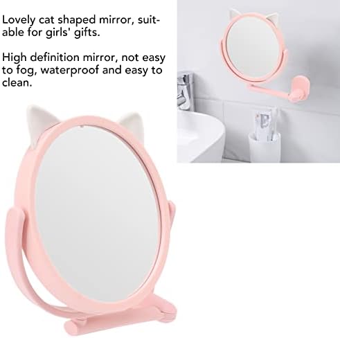Yuecoom Wall-Mounted Round Mirror with Cat Design
