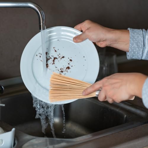 Luxshiny 2pcs Bamboo Cleaning Brush for Kitchen and Home Use