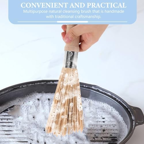 Luxshiny 2pcs Bamboo Cleaning Brush for Kitchen and Home Use