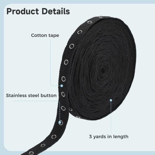 15 Yard Black Sewing Snap Tape Trim Fastener