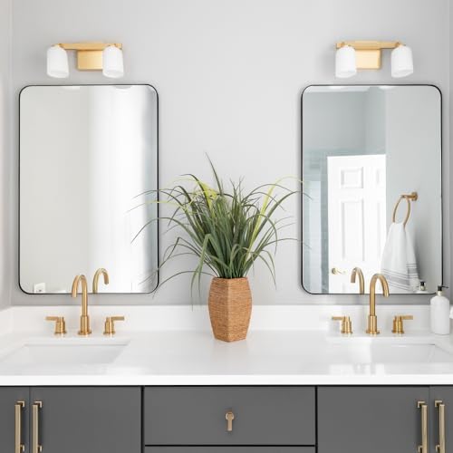 JovyTide Metal Framed Wall Mirror 24 Inch Black Contemporary Design