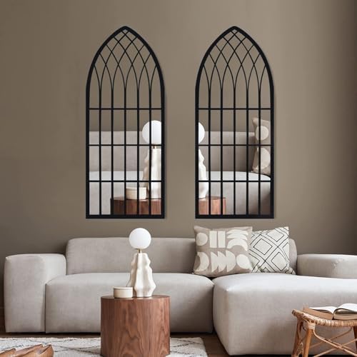 Eastwell Arched Wall Mirror Black 433197