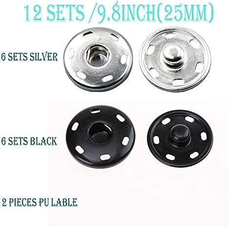JOSDIOX 1 Inch Large Metal Snaps 12 Sets 1