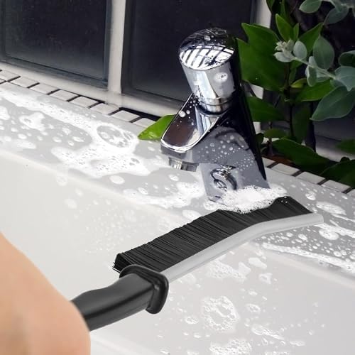 Hard Bristle Crevice Cleaning Brush 2 Pack Black