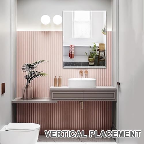 LTSRLL Frameless Wall Mirror 50x70cm Clear 40x60cm