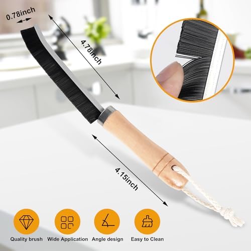 METSHOW 4Pcs Wooden Handle Crevice Cleaning Brush Set