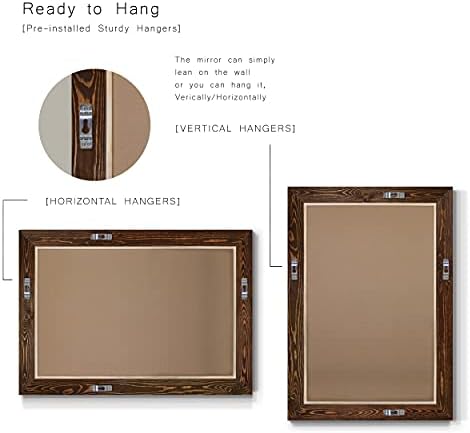 Rustic Maple Wooden Frame Body Mirror 41x29 Inches