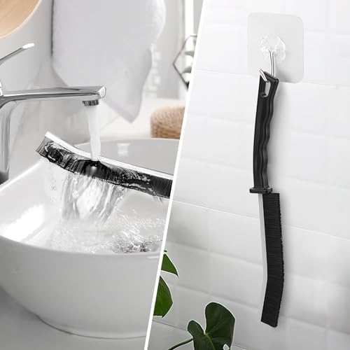 Hard Bristle Crevice Cleaning Brush 2 Pack Black